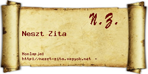 Neszt Zita névjegykártya